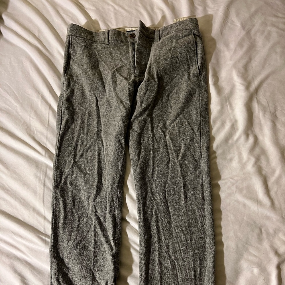 J.Crew Grey Slim-Fit Flex Brushed Twill Pants 30/30